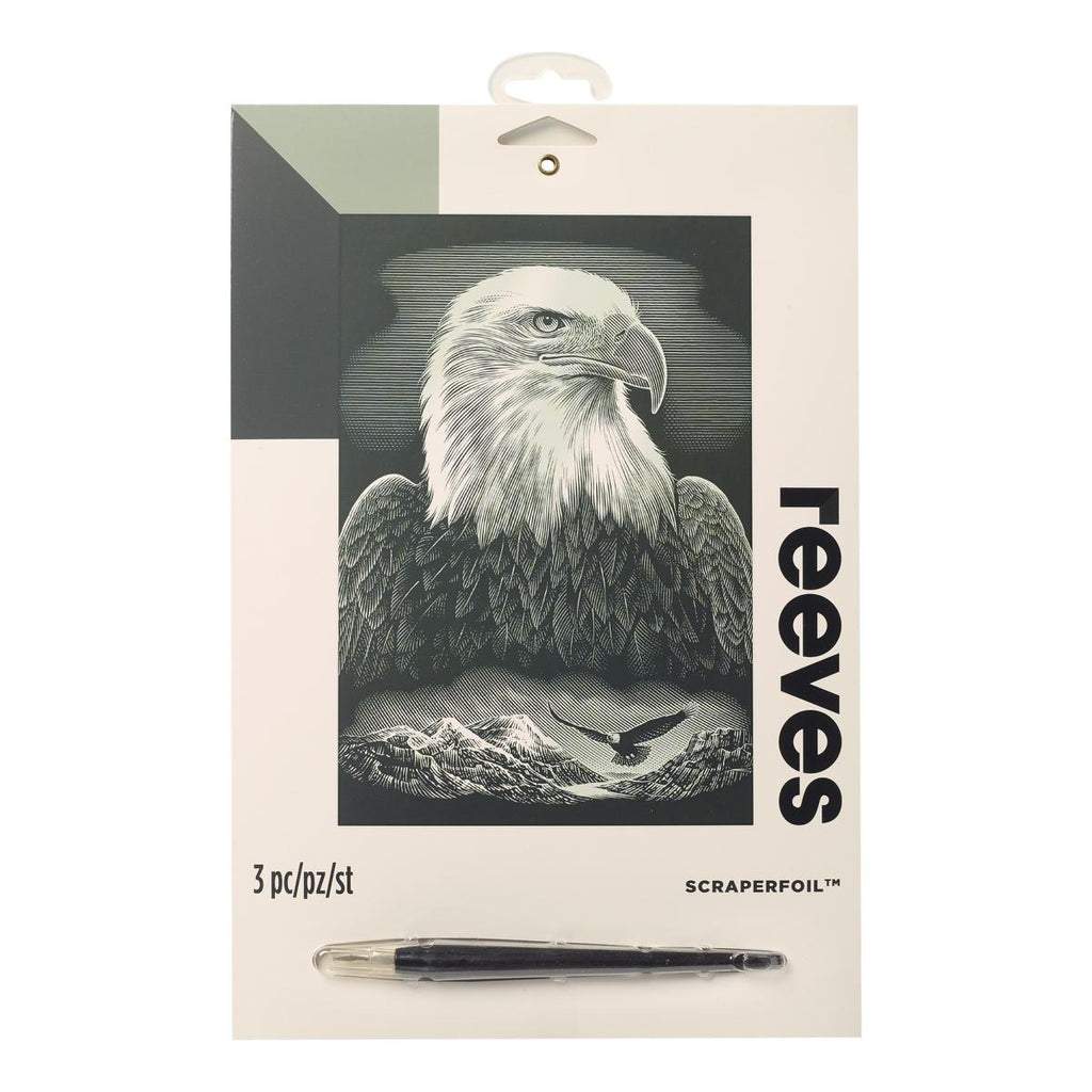 Reeves Kratzbild Silber Adler