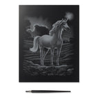 Reeves Kratzbild Silber Einhorn