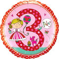 Rachel Ellen - Age 3 Princess Folienballon - 45cm