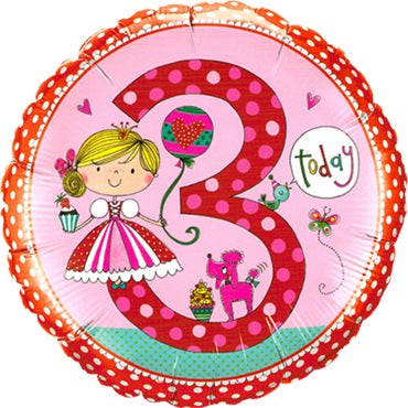 Rachel Ellen - Age 3 Princess Folienballon - 45cm