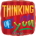 Red Stipe Thinking of You Jumbo Folienballon 71cm 28 Inch