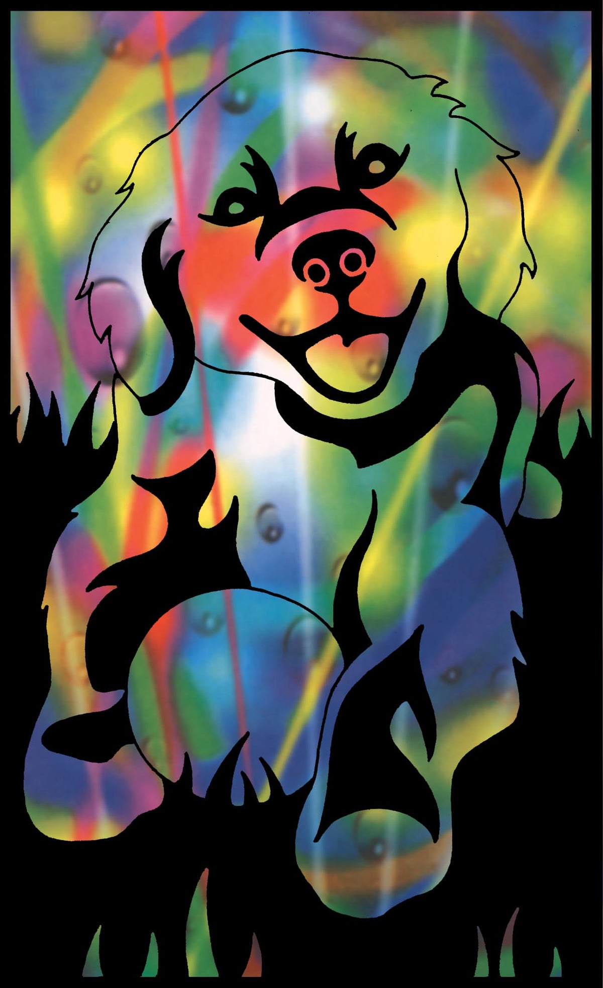 Reeves Mini Gravurfolien Regenbogen Hund