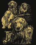 Reeves  Gravurfolien Gold Hunde-Montage