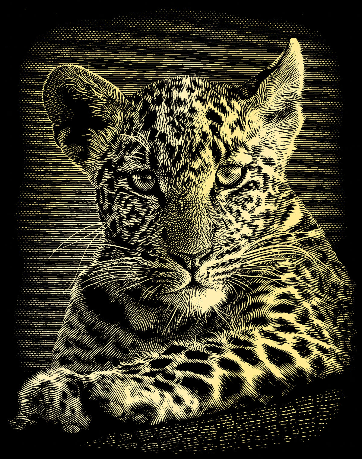 Reeves  Gravurfolien Gold Leoparden Portrait
