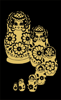 Reeves Mini Gravurfolien Gold Russische Puppe Matrjoschka