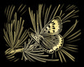 Reeves  Gravurfolien Gold Schmetterling