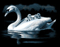 Reeves Gravurfolien Silber Schwan mit Jungen