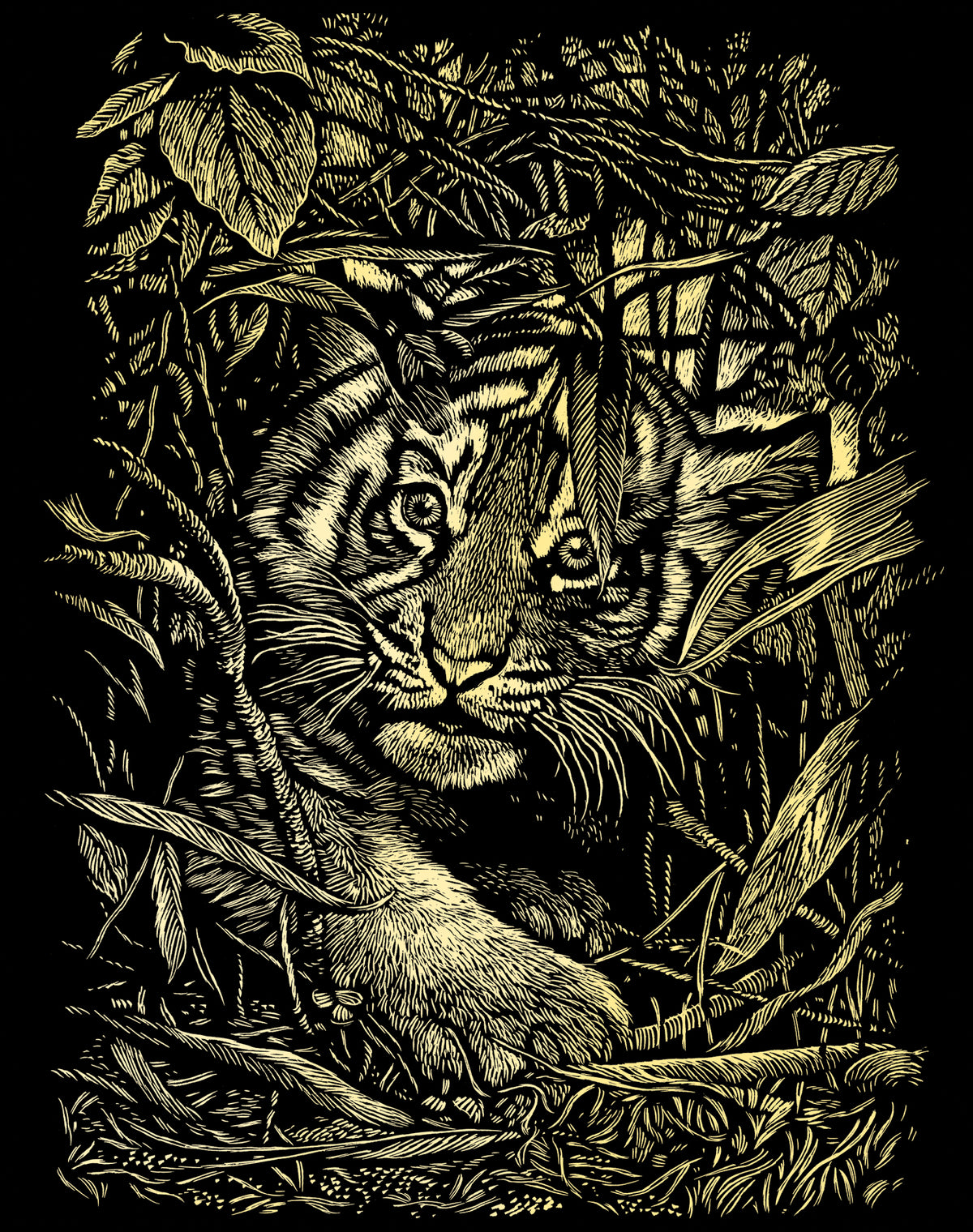 Reeves  Gravurfolien Gold Versteckter Tiger