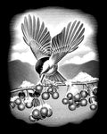 Reeves Gravurfolien Silber Vogel mit Beeren