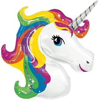Regenbogen Einhornkopf Folienballon 84cm 33"