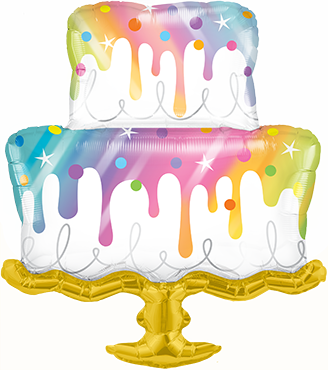 Regenbogen Torte Folienballon - 99cm