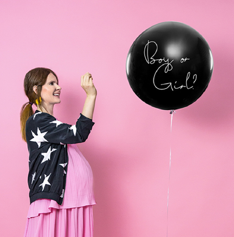 Riesenballon Boy or Girl Konfetti Blau 100cm 36" Latex Luftballon