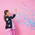 Riesenballon Boy or Girl Konfetti Blau 100cm 36" Latex Luftballon