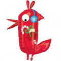 Roter Weihnachtsvogel Happy Hollydays Folienballon - 101cm 40"