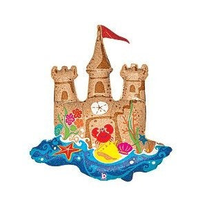 Sandburg mit Krebs und Graben Folienballon 89cm 35"