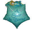 Schlafender Teddy auf blauem Stern Folienballon 68cm 27"
