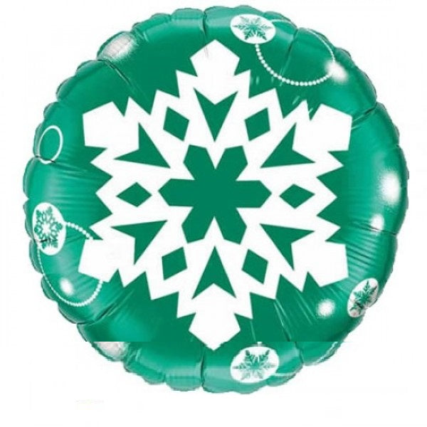 Schneeflocke grün Folienballon 45cm 18"