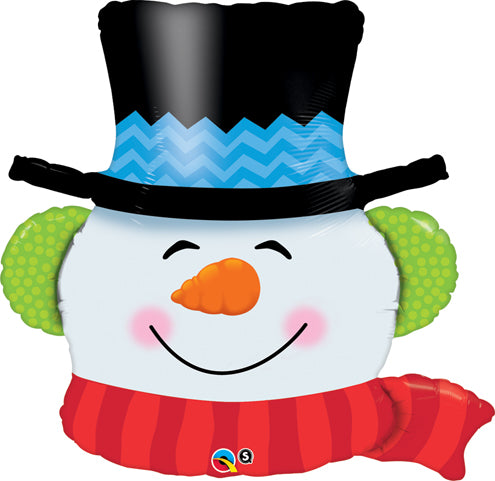 Schneemann Kopf Folienballon - 90cm 35"