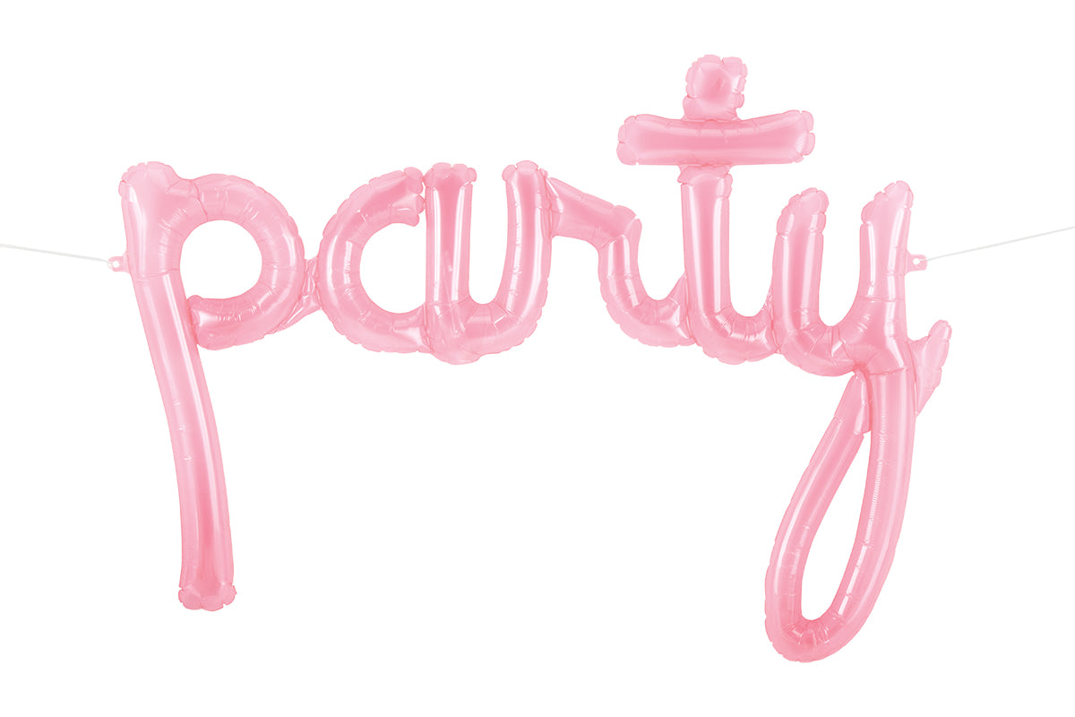 Schriftzug Folienballon Set Pink PARTY 86 x 66cm