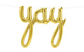 Schriftzug Folienballon Set YAY gold 85 x 76cm