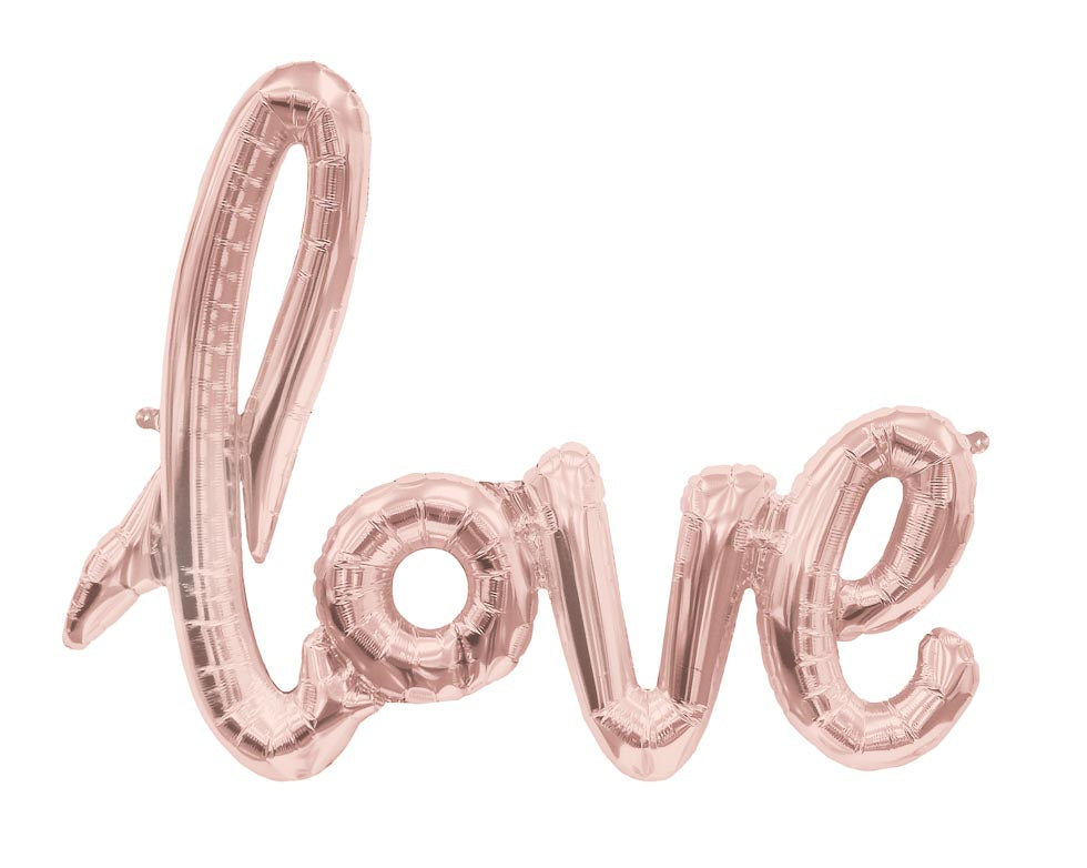 Schriftzug Folienballon Set rose gold LOVE 76 x 56cm