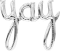 Schriftzug Folienballon Set YAY silber 85 x 76cm