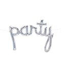 Schriftzug Folienballon Set silber PARTY 86 x 66cm