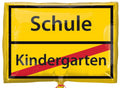 Schulanfang gelbes Schild Folienballon 16'' / 40 cm