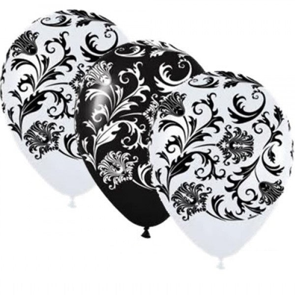Damask print 27,5cm 11" Latex Luftballons Qualatx