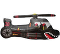 Mini Folienballon Schwarzer Hubschrauber 35cm 14"
