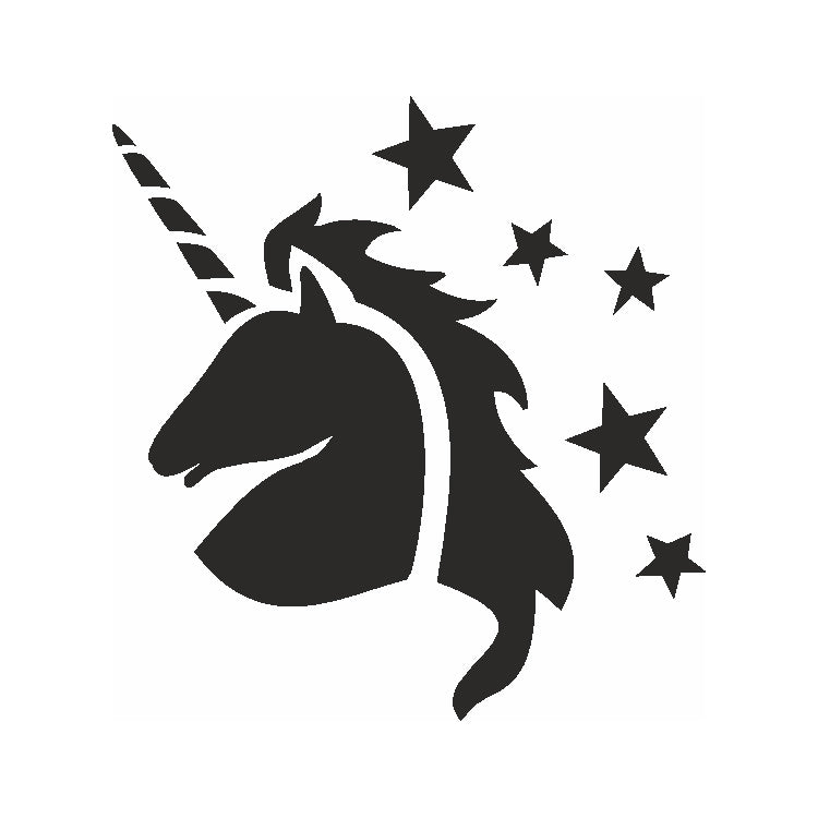 Eulenspiegel Selbstklebe Schablone Einhorn