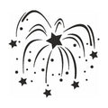 Eulenspiegel Selbstklebe Schablone Feuerwerk