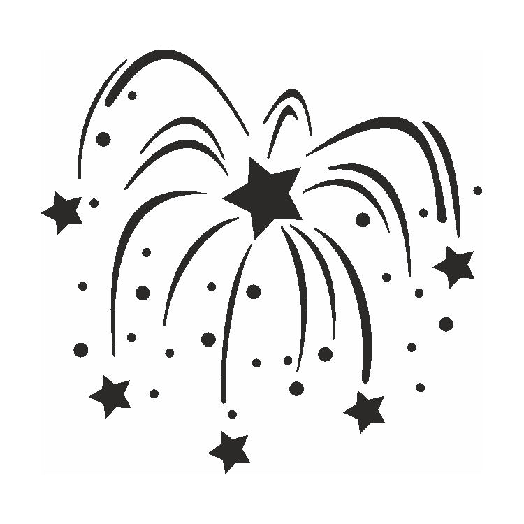 Eulenspiegel Selbstklebe Schablone Feuerwerk