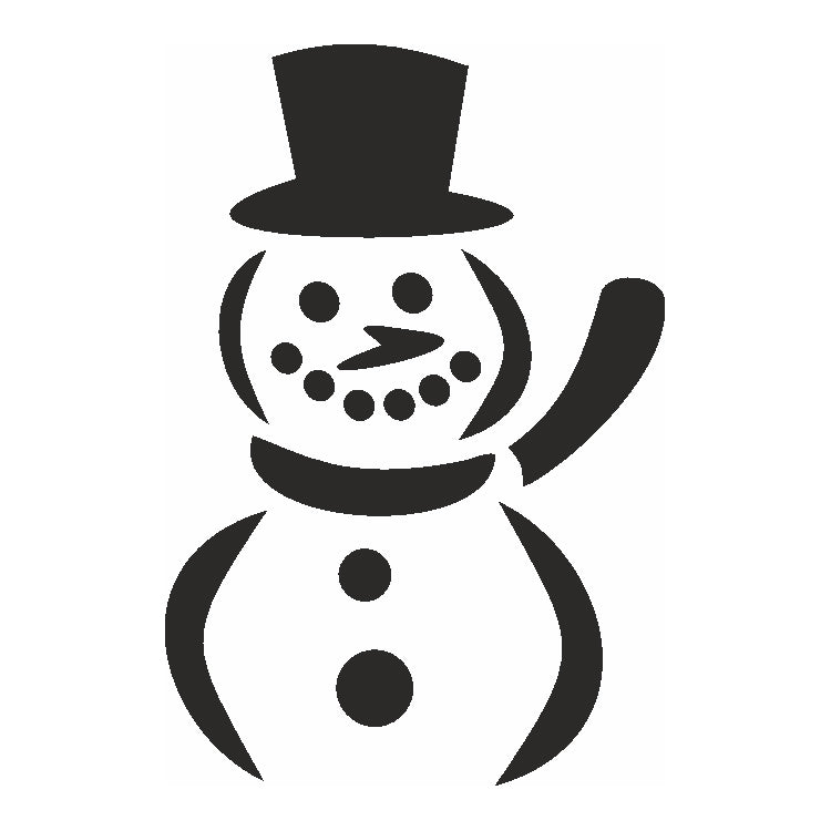 Eulenspiegel Selbstklebe Schablone Schneemann