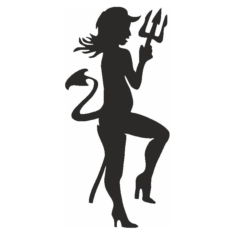 Eulenspiegel Selbstklebe Schablone Teufelin