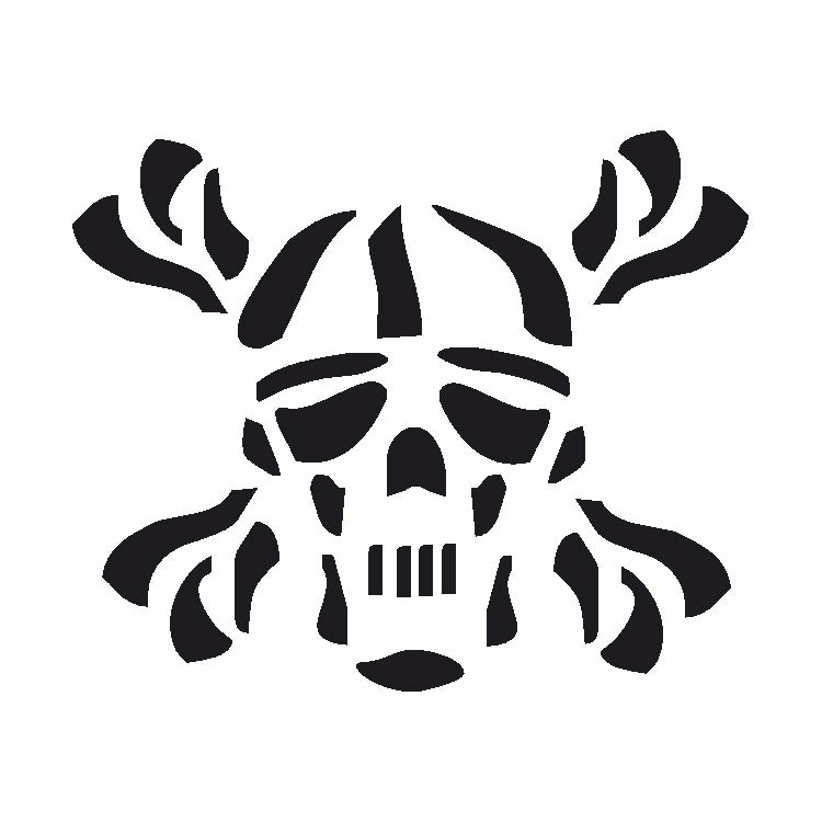 Eulenspiegel Selbstklebe Schablone Tribal Kopf