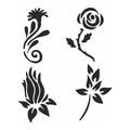 Eulenspiegel Selbstklebe Schablonen Set Flowers