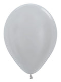 Sempertex 481 Satin Pearl Silver (Silber) 25cm 10" Latex Luftballons