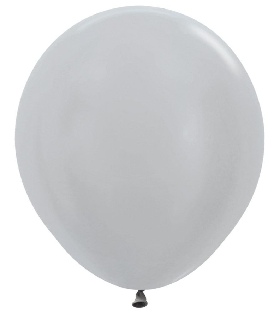 Sempertex 481 Satin Pearl Silver (Silber) 45cm 18" Latex Luftballons