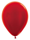 Sempertex 515 Metallic Red (Rot) 30cm 12" Latex Luftballons