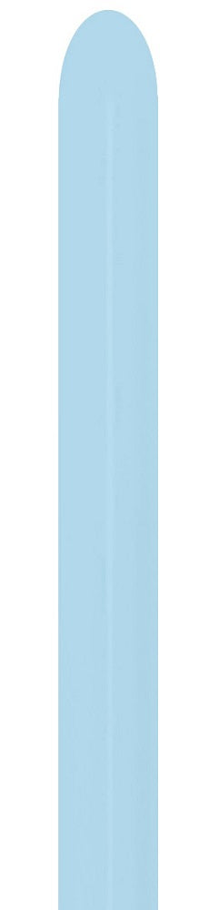 Sempertex 640 Pastel Matte Blue 260S Nozzle up Modellierballons Blau