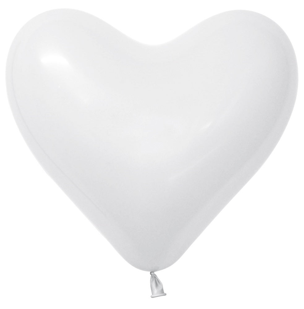 Sempertex Herz 005 Fashion White (Weiß) 30cm 12" Latex Luftballons