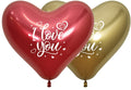 Sempertex Herz I Love You Reflex Crystal Assortment 36cm 14" Latex Luftballons