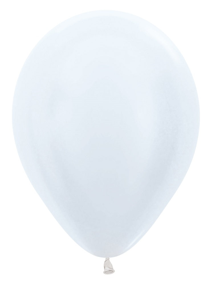 Sempertex 405 Satin Pearl White (Weiß) 25cm 10" Latex Luftballons