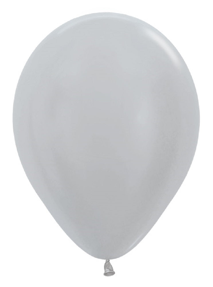 Sempertex 481 Satin Pearl Silver (Silber) 23cm 9" Latex Luftballons