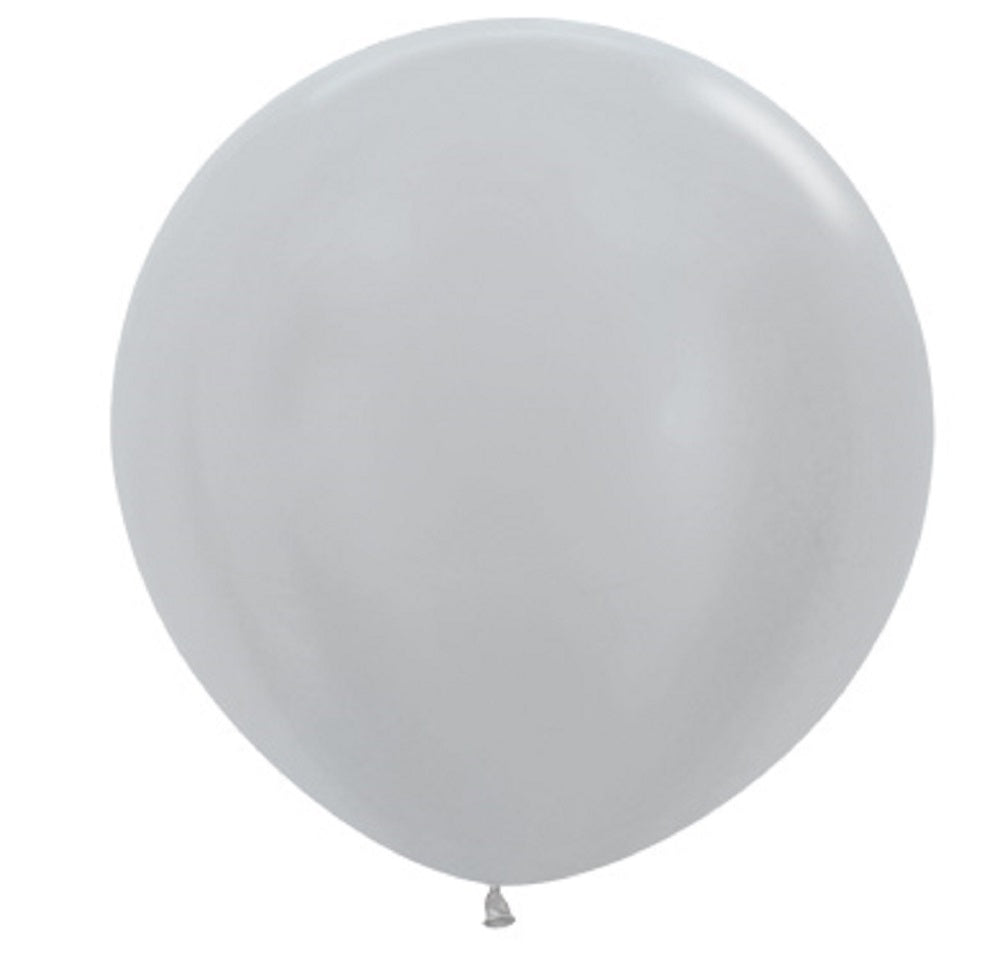 Sempertex 481 Satin Pearl Silver (Silber) 61cm 24" Latex Luftballons