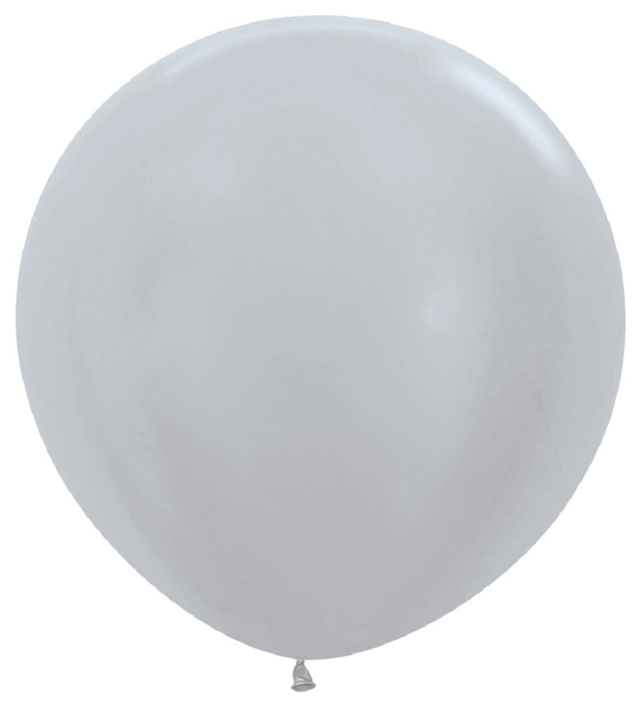 Sempertex 481 Satin Pearl Silver (Silber) 90cm 36" Latex Riesenluftballons