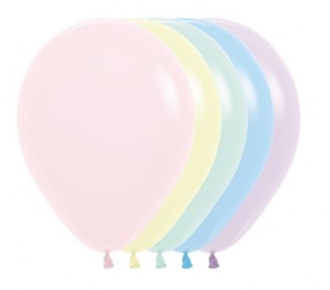 Sempertex 600 Pastel Matte Assortment 12,5cm 5" Latex Luftballons