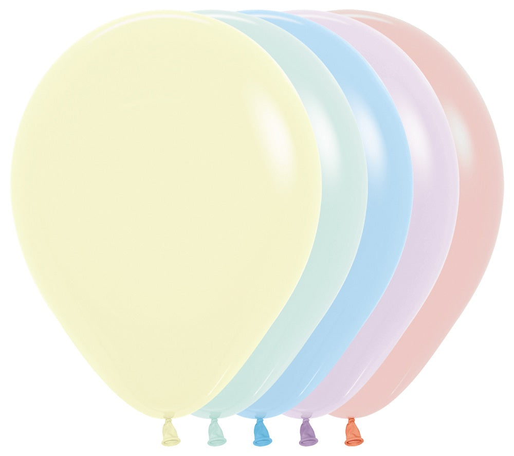 Sempertex 600 Pastel Matte Assortment 30cm 12" Latex Luftballon