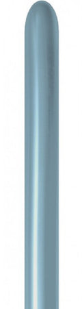 Sempertex 839 Silk Arctic Blue 260S Nozzle up Modellierballons Blau
